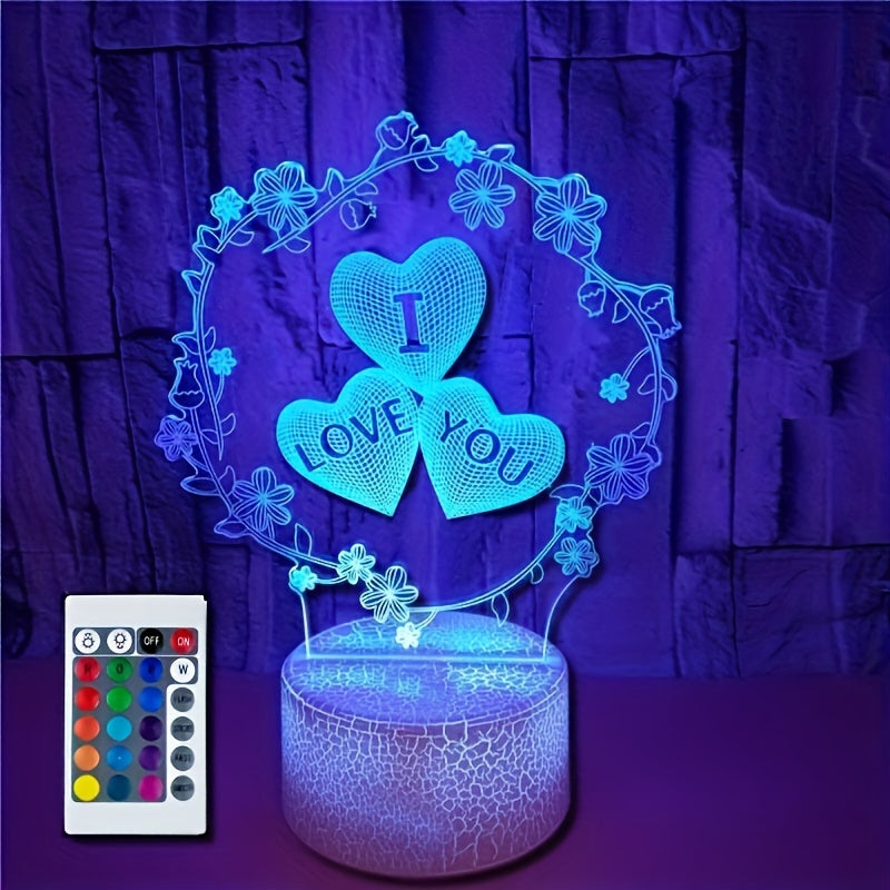 IllusionGlow - 3D Love Heart Night Light