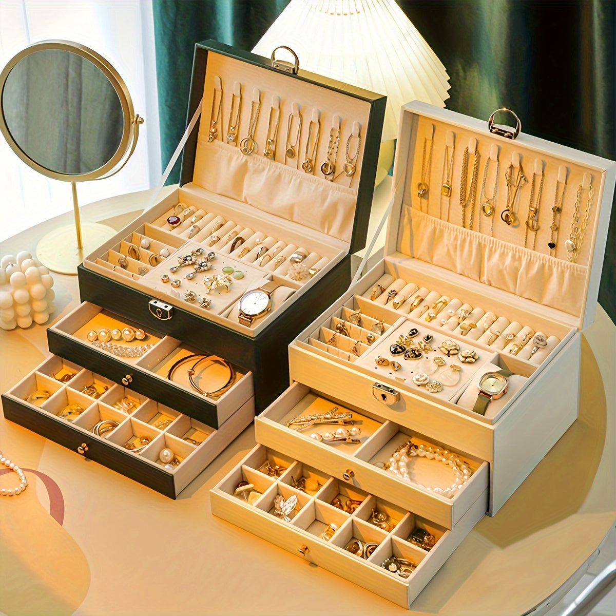 Elegance - Luxurious Jewelry Organizer in High Quality Leather