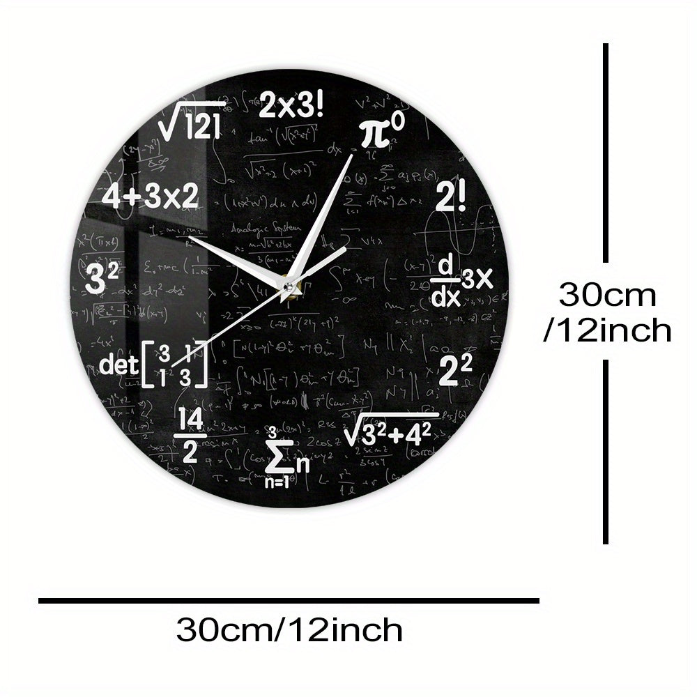 Math Mirror Clock - Modern Acrylic Wall Clock with Formulas