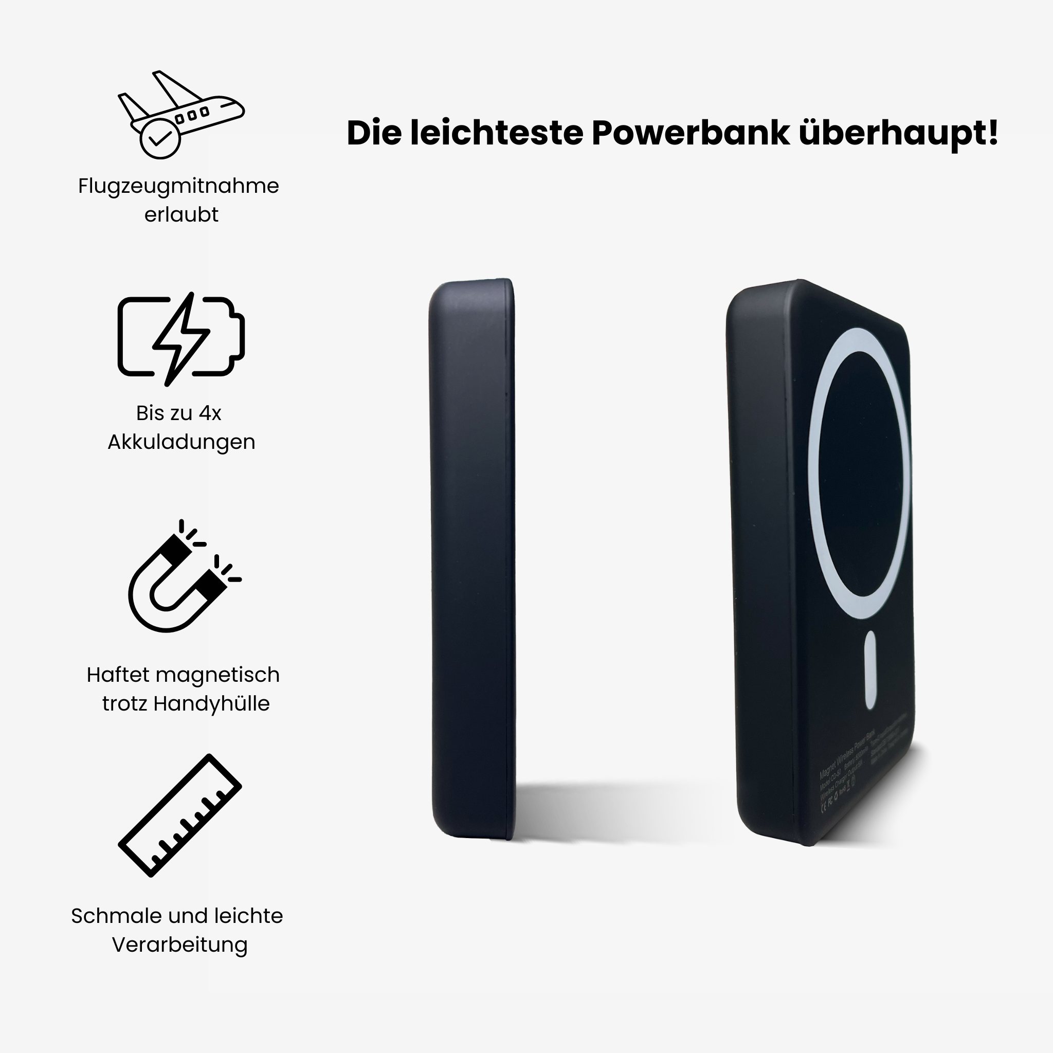 SlimCharge Powerbank - Portable Fast Charger with LED Indicator