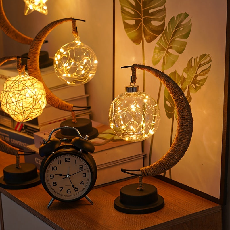 MoonGlow Lamp - Stylish Wrought Iron LED Table Lamp