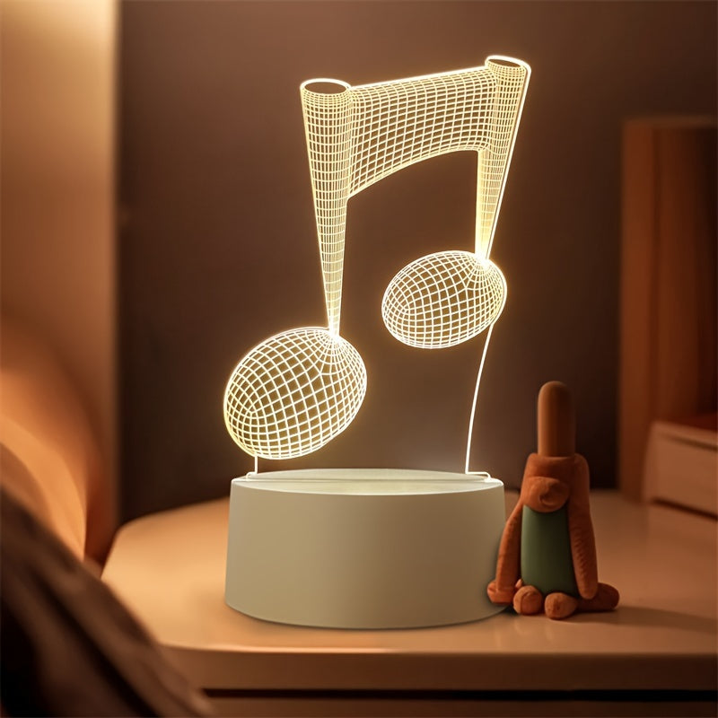 LumiNote - 3D LED Musical Note Night Light