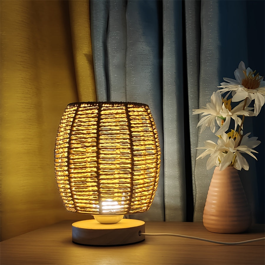 EcoLoom - Artisanal Wooden Table Lamp with LED Lighting