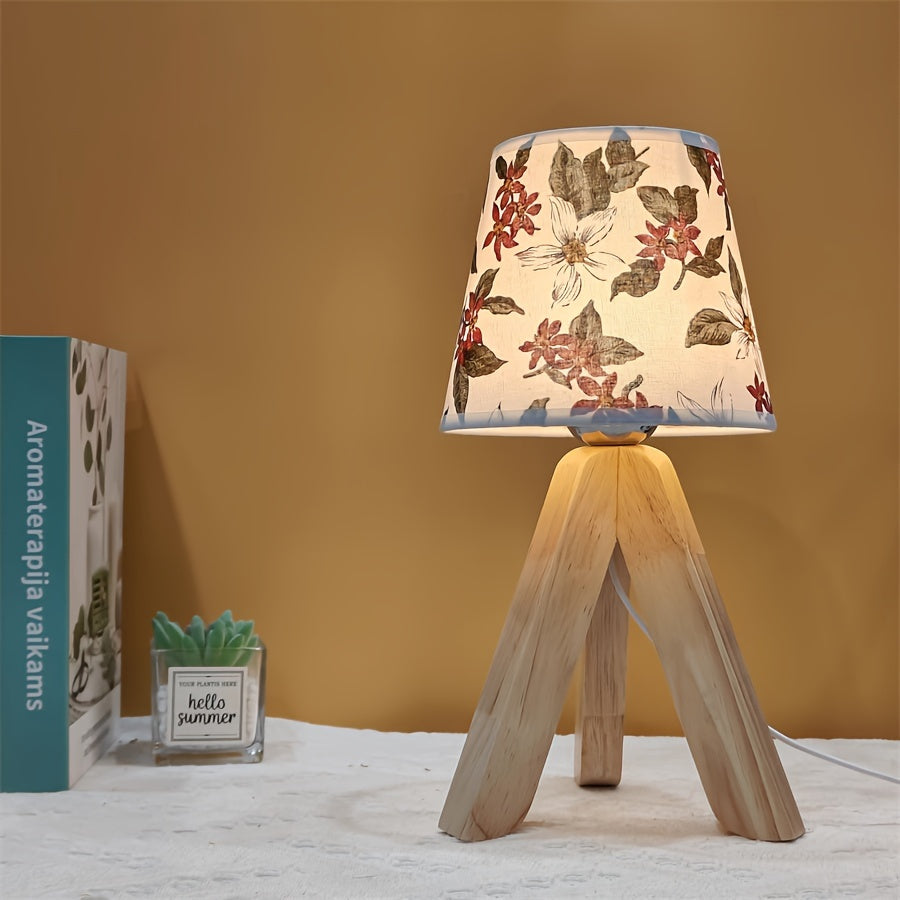 FloralGlow Lamp - Elegant LED Table Lamp with Wood