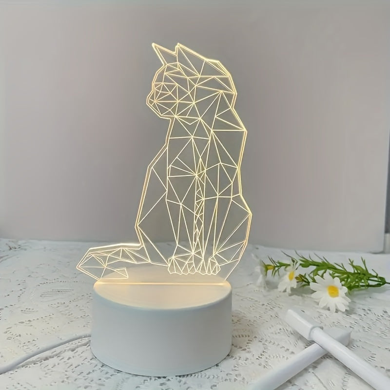 CatGlow Lamp - Modern 3D USB Night Light