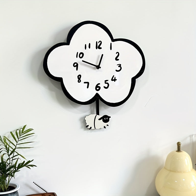 CloudSwing Clock – Swinging Sheep Wall Clock