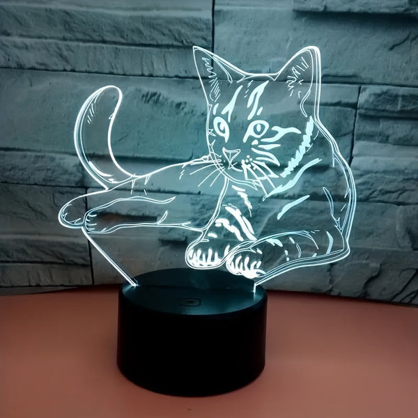 CatGlow - 3D Nattlampa Katt med 7 Färger