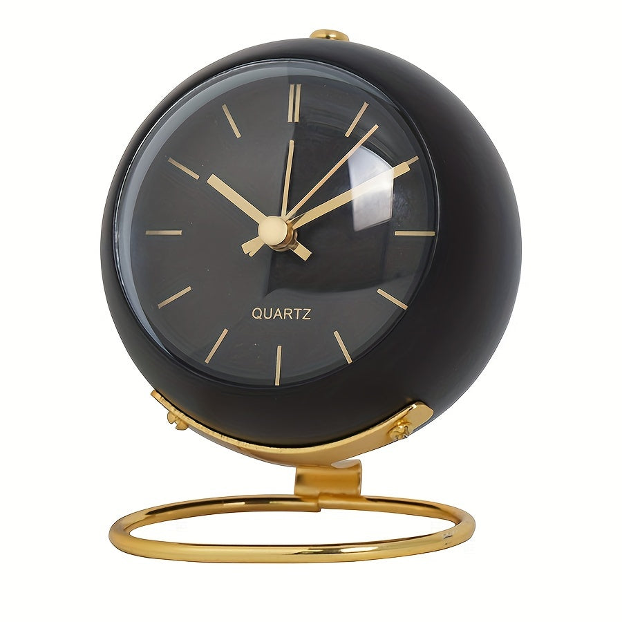EleganceTime - Luxurious Quartz Alarm Clock in Metal Design
