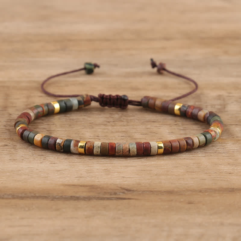 Elegant Braided Bracelet with 2.4 mm Natural Stones - Seraphina Edition 
