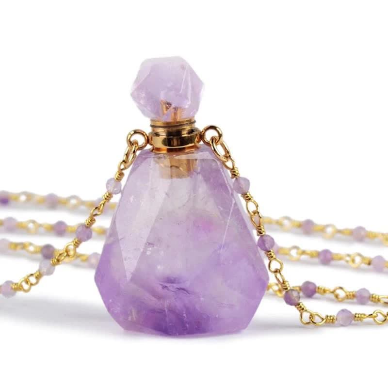 Elegant Necklace with Crystals Perfume Bottle - Iris