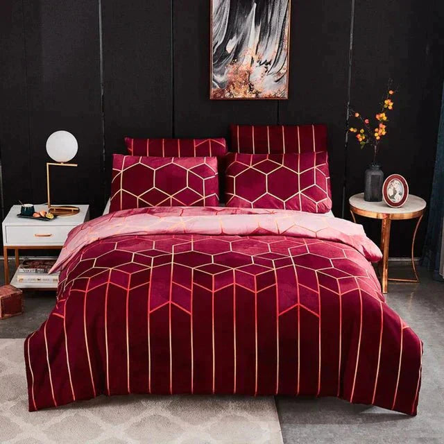 Geometric Luxury Bedding – Breathable &amp; Cooling