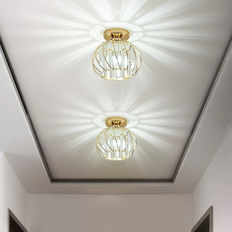 CrystalGlow - Luxurious Crystal Gable Lamp, Black Gold