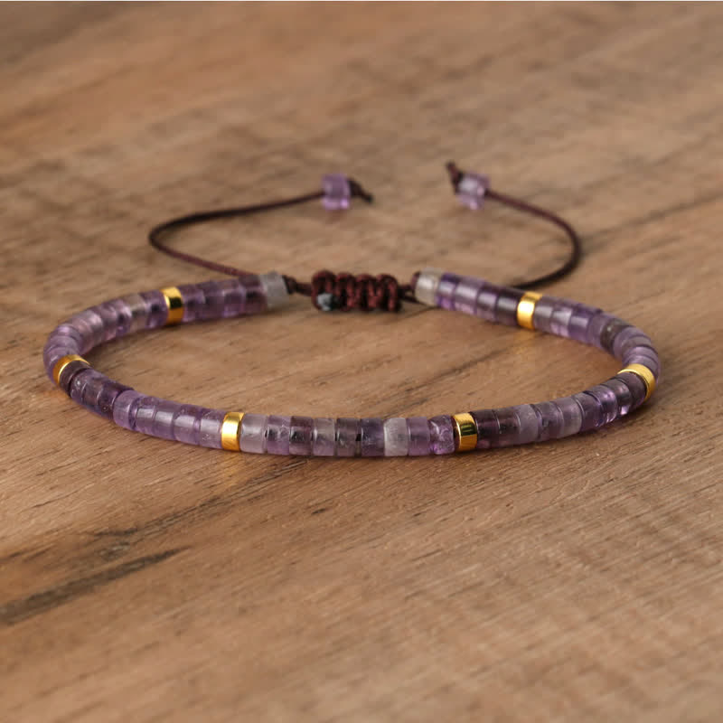 Elegant Braided Bracelet with 2.4 mm Natural Stones - Seraphina Edition 