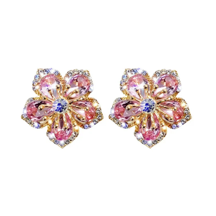 Floral Zirconia Earrings - Flora Elegance