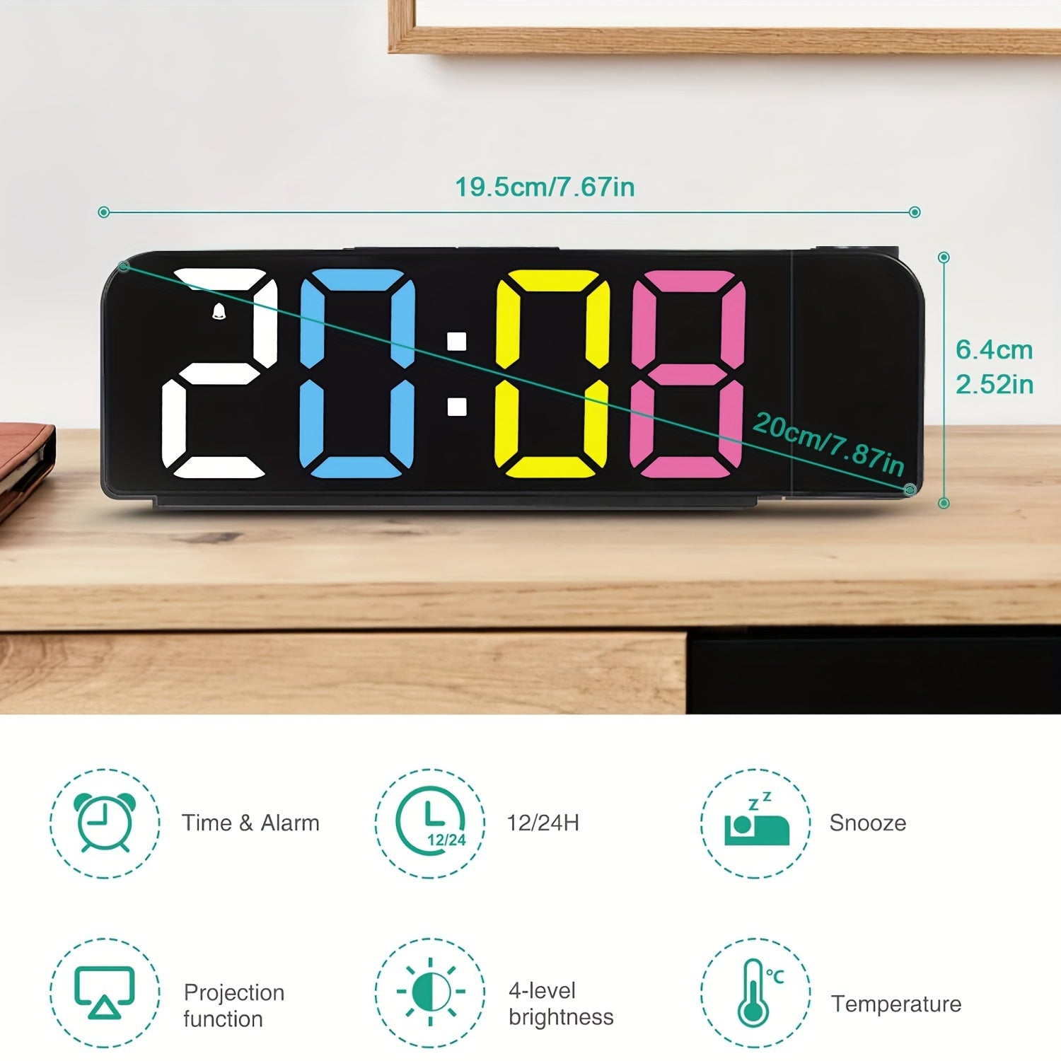TimeView – Modern Digital Wall Clock with Projector