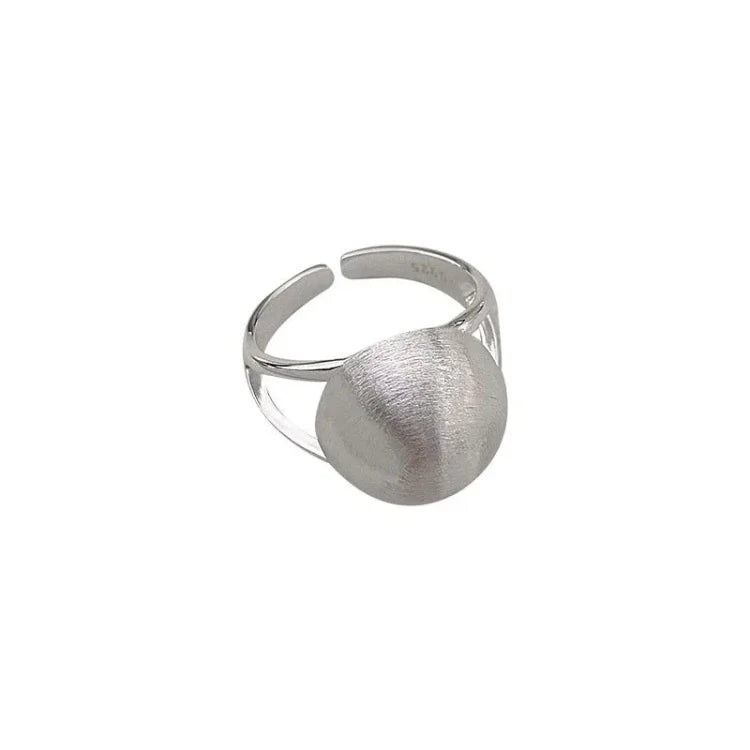 Tempting Brushed Silver Hemisphere Ring - Lucienne