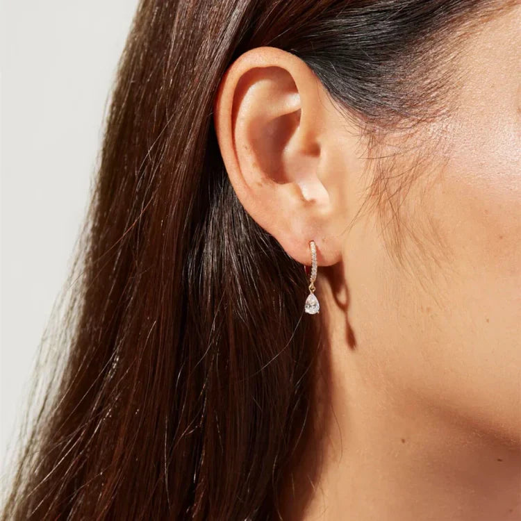 Elegantly handmade 14K gold plated earrings with sparkling zirconia - Valerie Collection