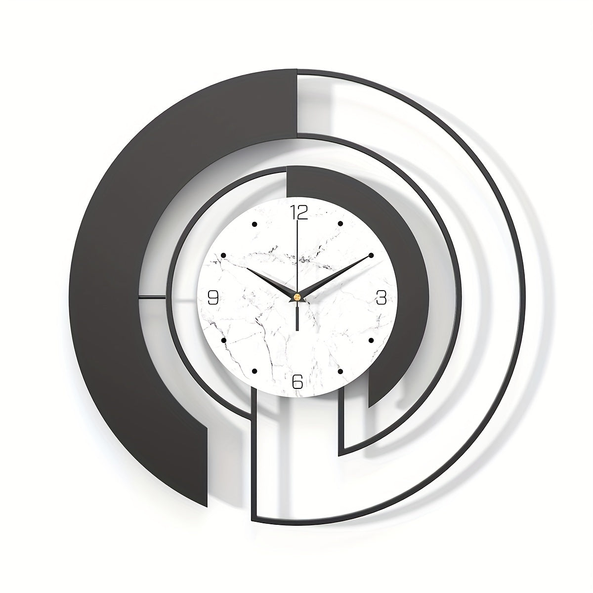 GeoClock - Elegant Black Geometric Alarm Clock