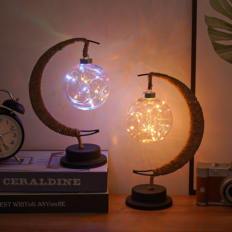 MoonGlow Lamp - Stylish Wrought Iron LED Table Lamp