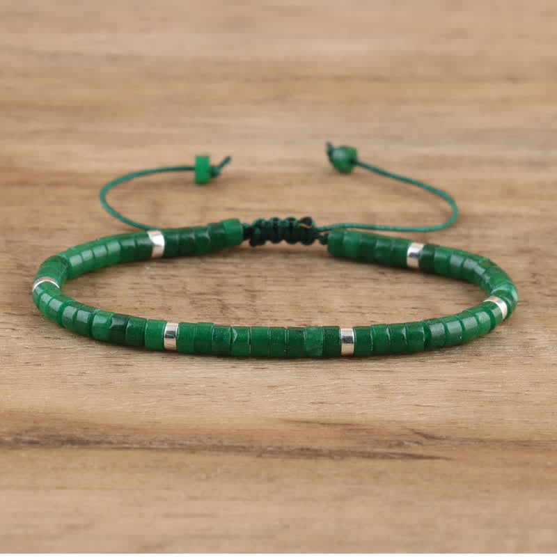 Elegant Braided Bracelet with 2.4 mm Natural Stones - Seraphina Edition 