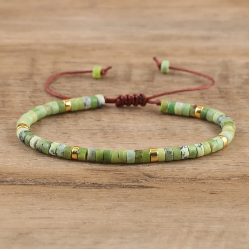 Elegant Braided Bracelet with 2.4 mm Natural Stones - Seraphina Edition 
