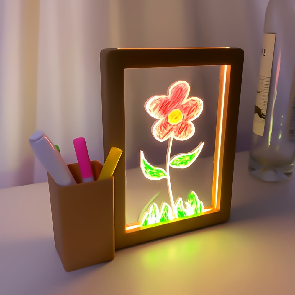 GlowNote Lamp – Modern LED Night Light with Writable Board