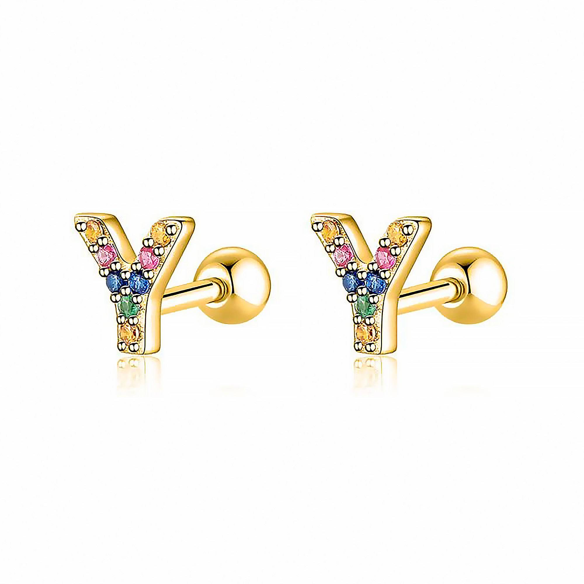 Vibrant Colorful Letter Earrings - Letria