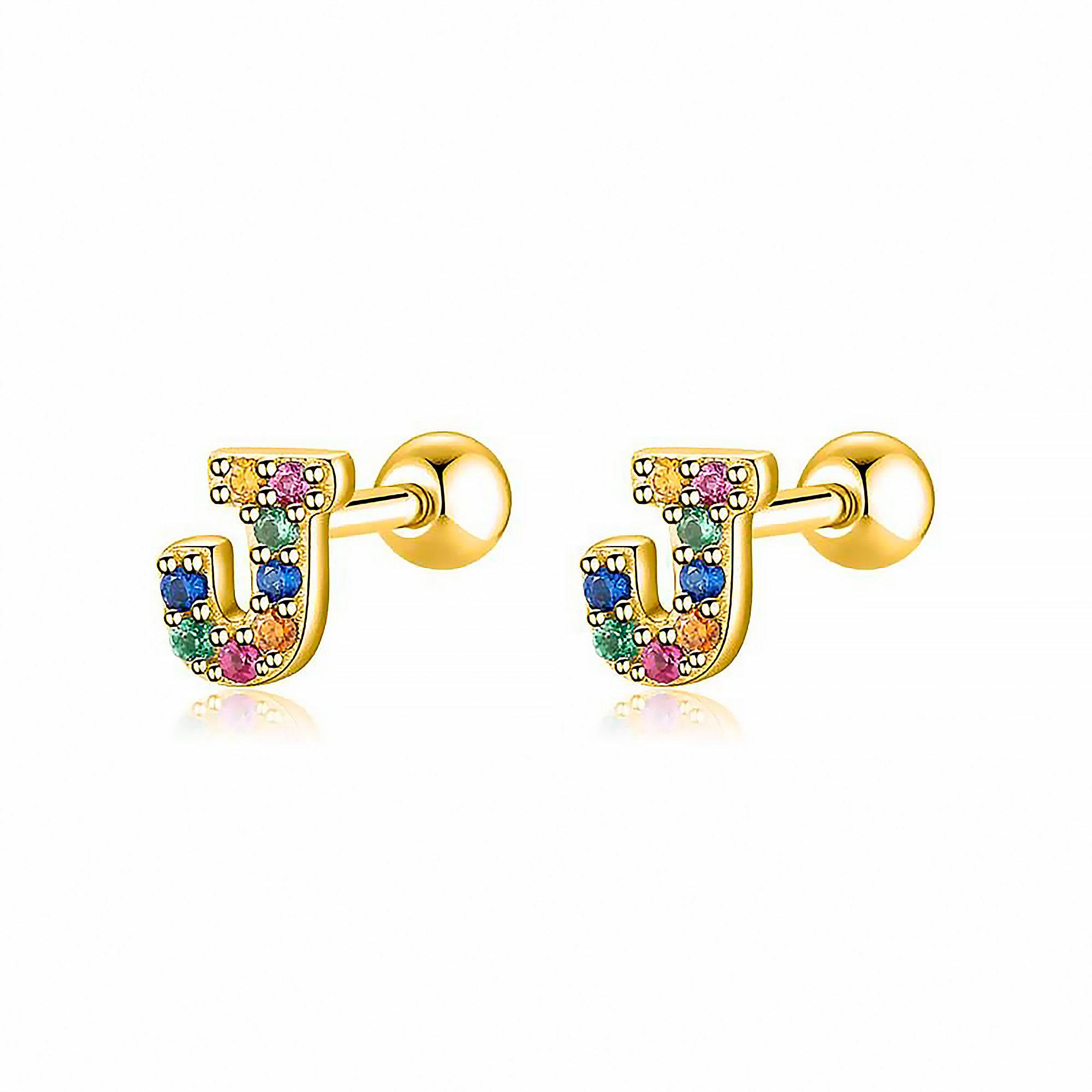 Vibrant Colorful Letter Earrings - Letria