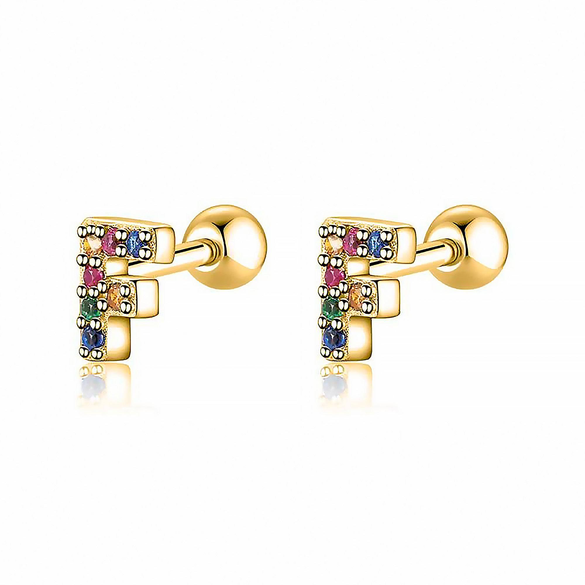 Vibrant Colorful Letter Earrings - Letria