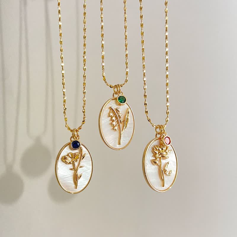 Aurora Birthstone and Birth Flower Necklace – A Personal Jewelry for My Loved Ones