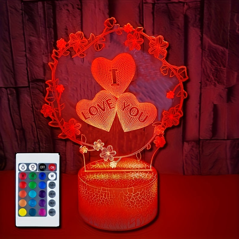 IllusionGlow - 3D Love Heart Night Light
