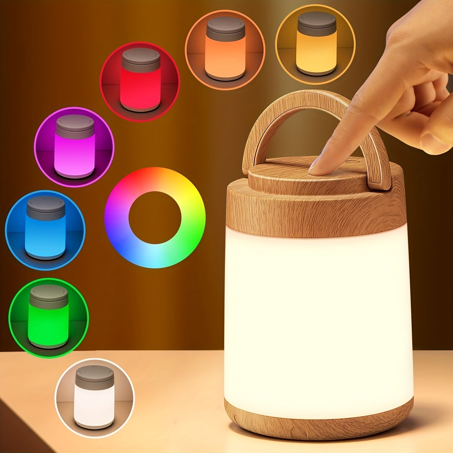LumiTouch – Rechargeable RGB Night Light with Touch Control