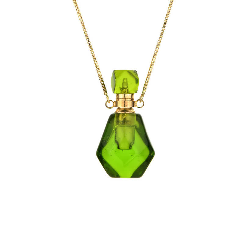 Elegant Necklace with Crystals Perfume Bottle - Iris