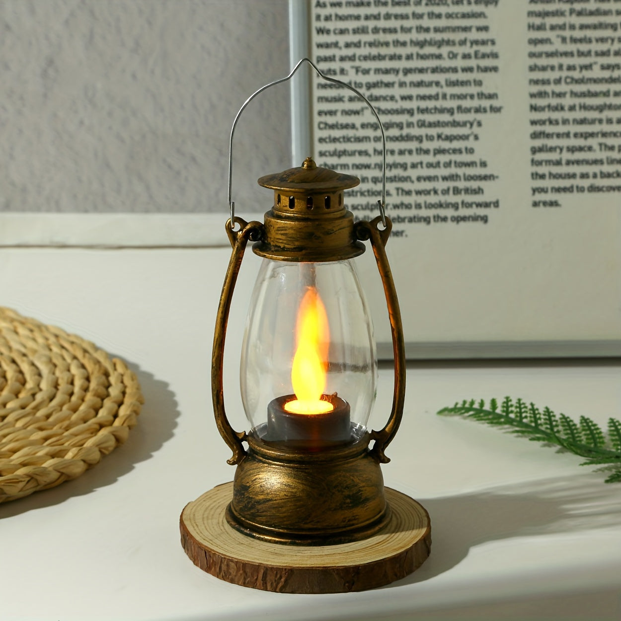 NostalgiskGlöd - LED Kerosinlampa med Gul Flamme