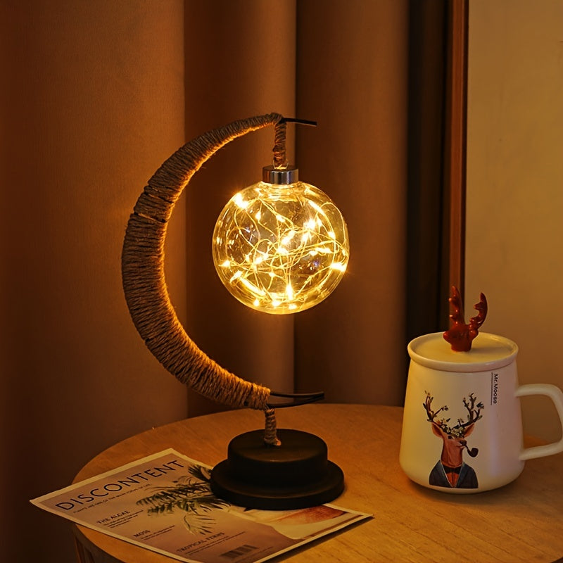 MoonGlow Lamp - Stilig Smidesjärn LED Bordslampa