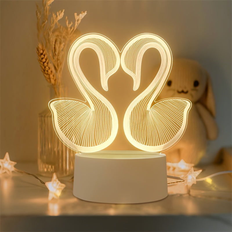 SwanLight – 3D LED Table Lamp with Modern Acrylic