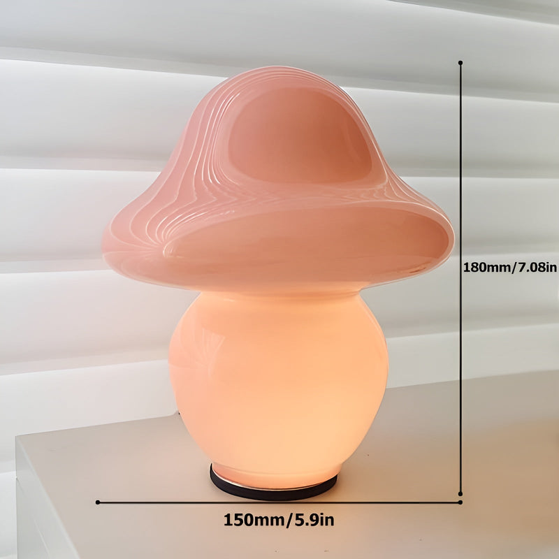 MushroomDream Lamp – Förtrollande Glasbelysning med Svampmotiv