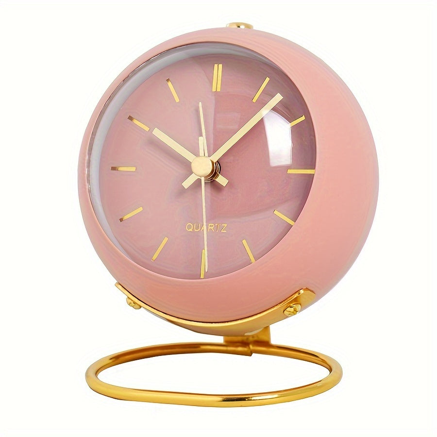 EleganceTime - Luxurious Quartz Alarm Clock in Metal Design