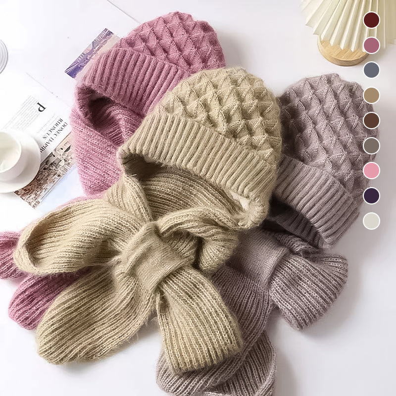 CozyWind Hat &amp; Scarf Set - Women's Winter Fashion 