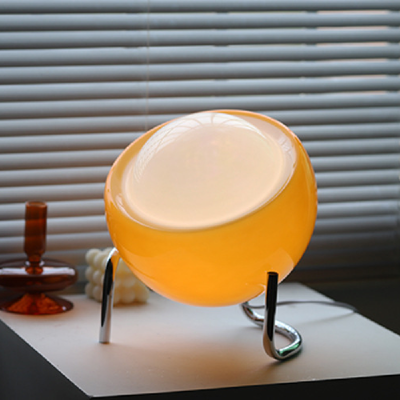 RetroGlow - Scandinavian Glass Table Lamp for Atmosphere