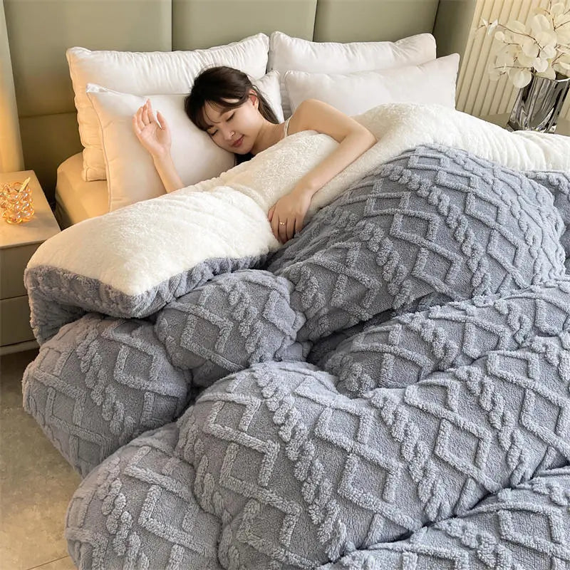 SereneSleep Winter Duvet Cover - Luxurious Cashmere Fleece Blanket for Ultimate Winter Comfort