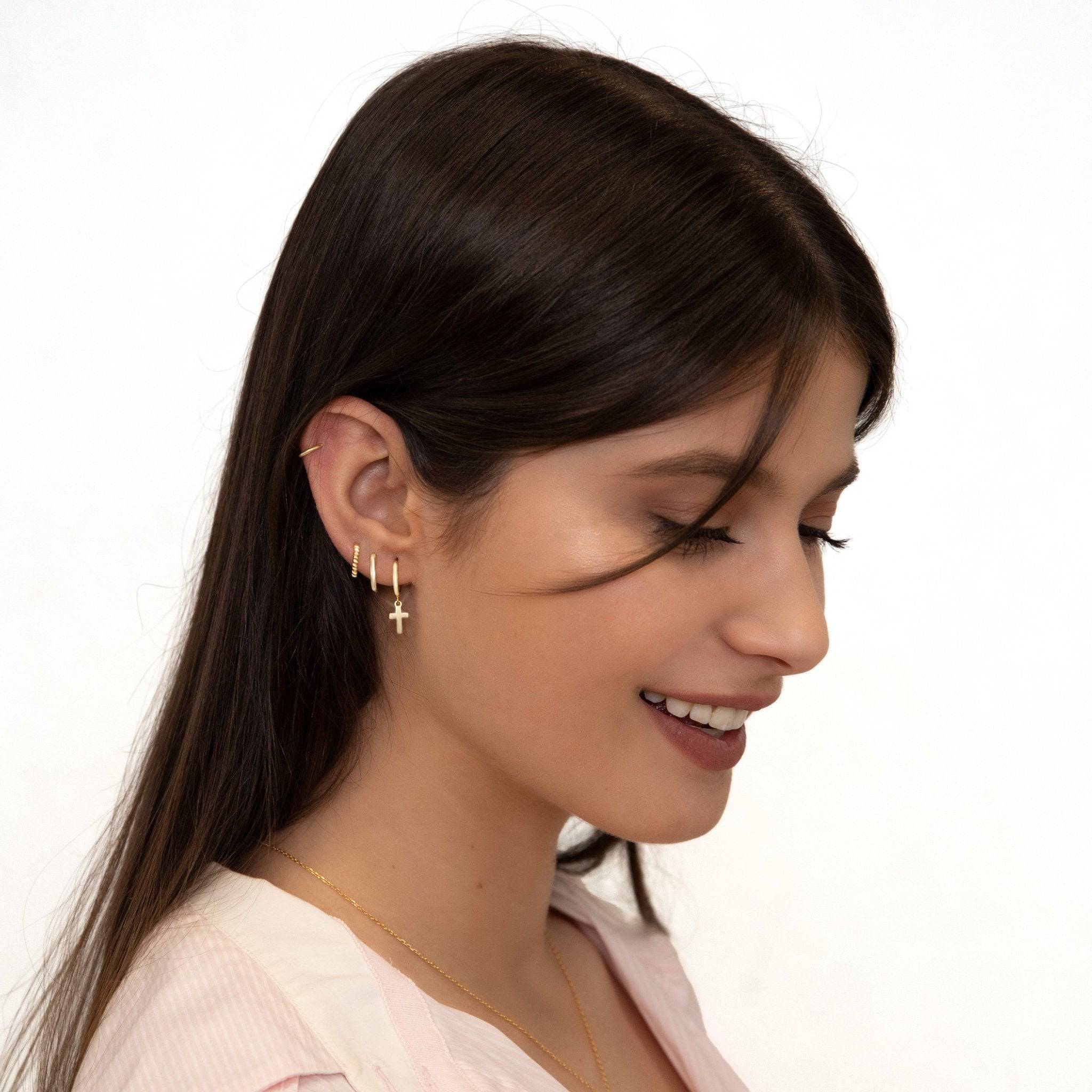 Stylish Aurelia Earrings with Elegant Cross Pendant