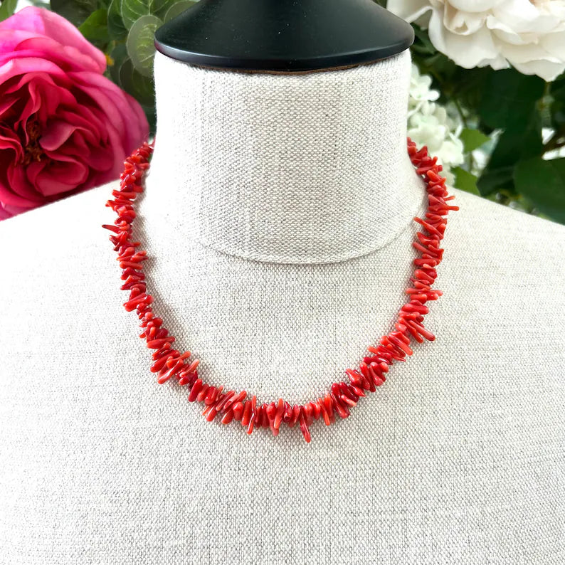 Vibrant Red Coral Necklace | Perfect Eye Catcher for Your Style