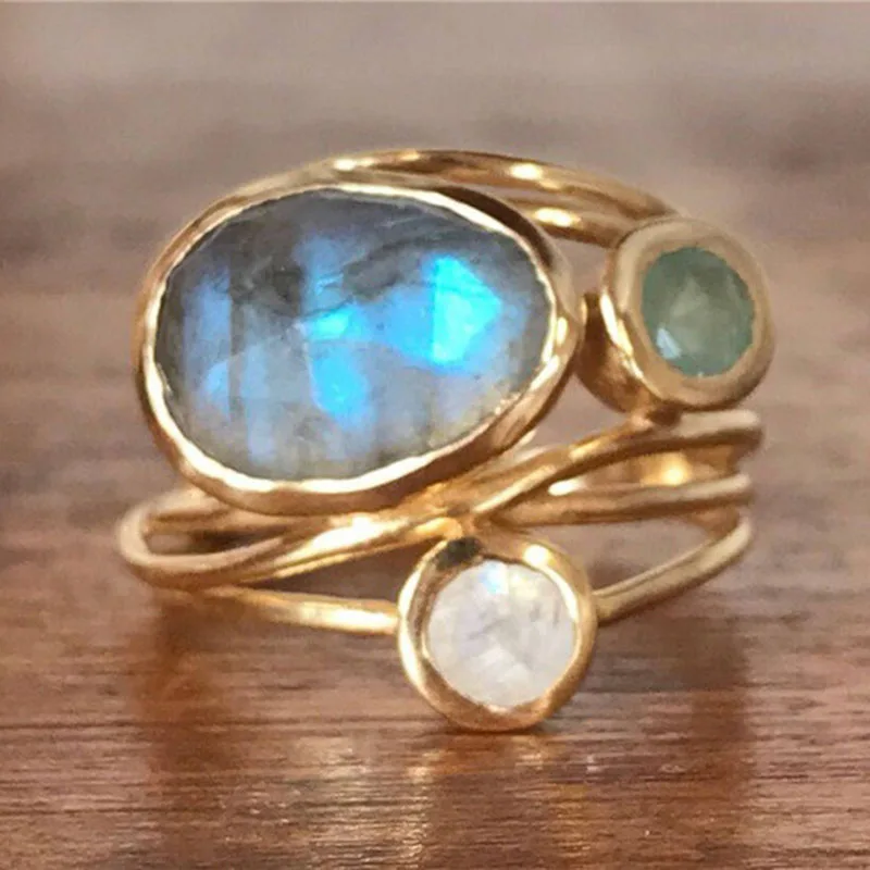 Sophia's stunning golden boho crystal ring