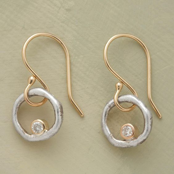 Elegant Seraphina Vintage Gold and Silver Zirconia Earrings 