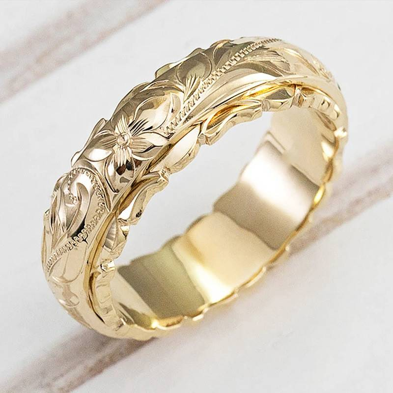 Charming vintage gold-colored flower ring - Floriana collection 