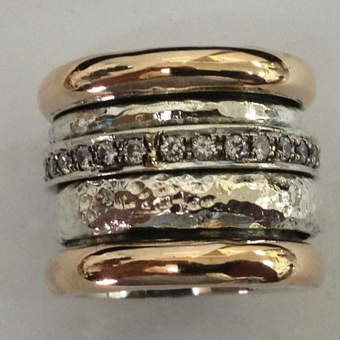 Elegant Layered Thick Gold Ring in Vintage Style - Luciana 
