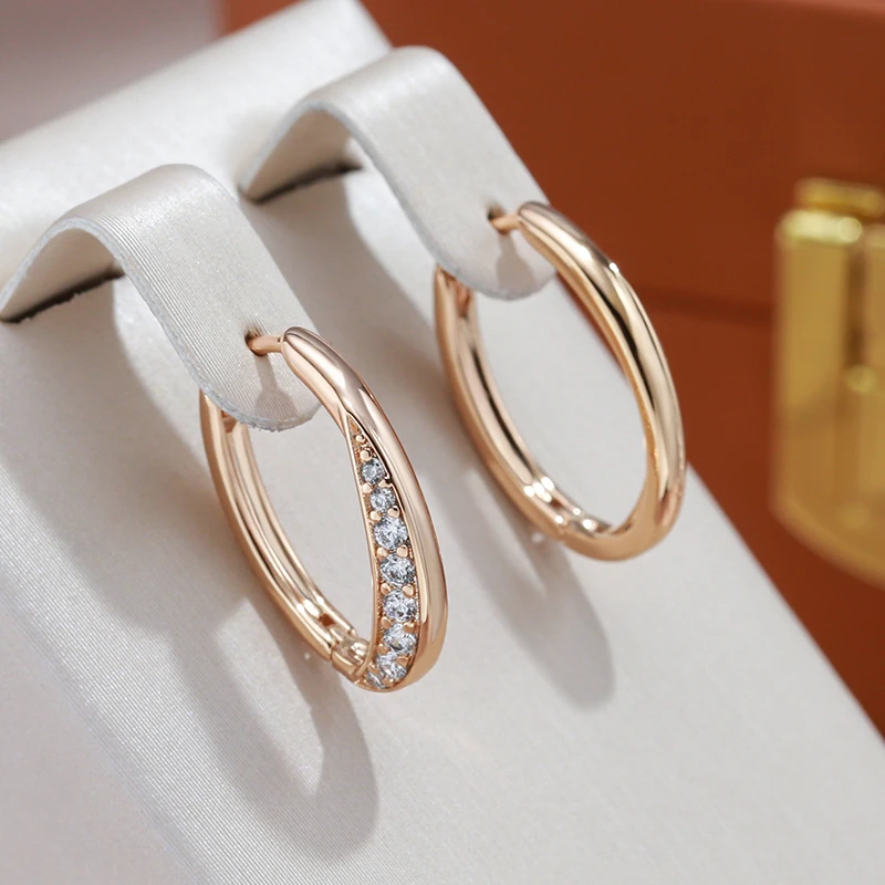 Gold Helena Earrings with Luxurious Zirconia Stones