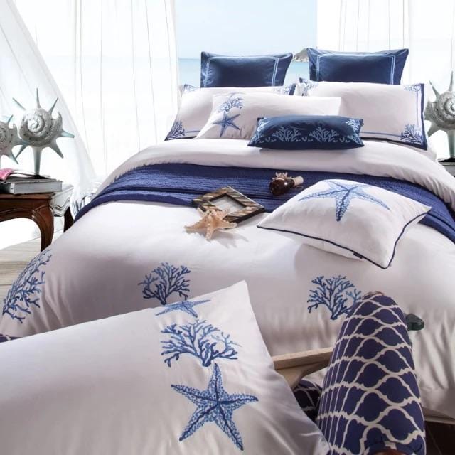 Blue Coral – Luxurious Egyptian Cotton Duvet Cover