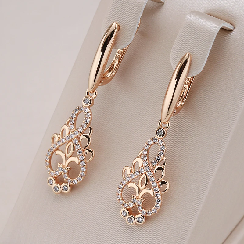 Elegant Gold Earrings with Zirconia - Lyra Collection